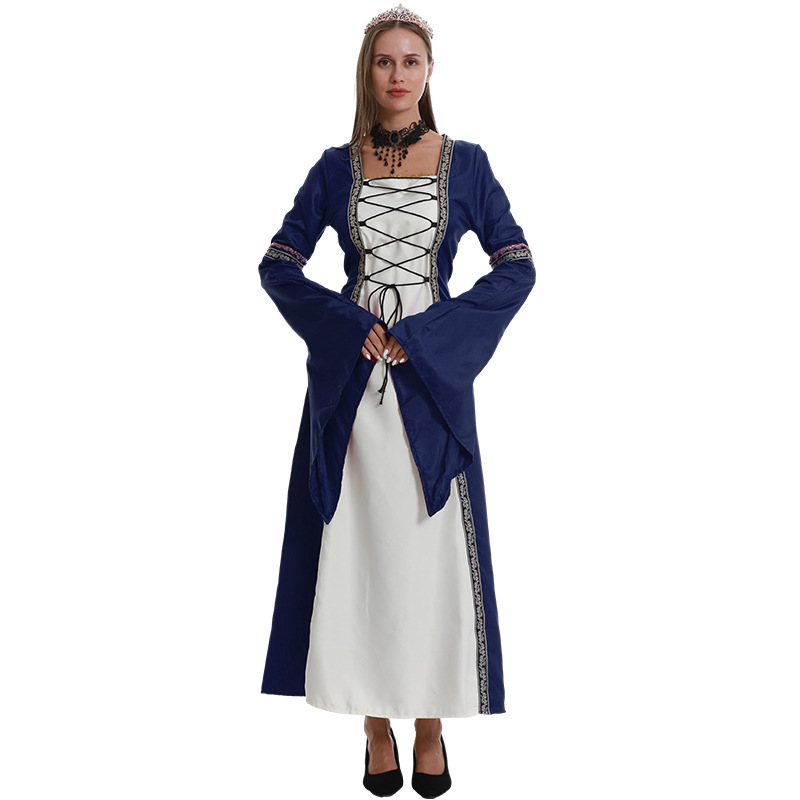 Dark blue [skirt with tie-up details]