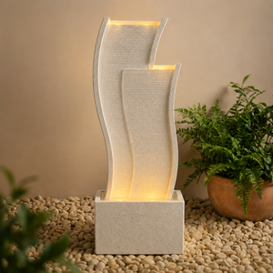 Bomba de Agua Solar Sumergible de Resina de Lujo con Luz LED, Diseño Independiente y Acabado Pintado para Fuente en Cascada y Adorno de Jardín - Product Image 1