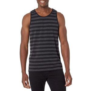 Men's Striped Knitted Sleeveless Tank Top O-Neck Casual Muscle <b>Vest</b> Plus Size - Product Image 1