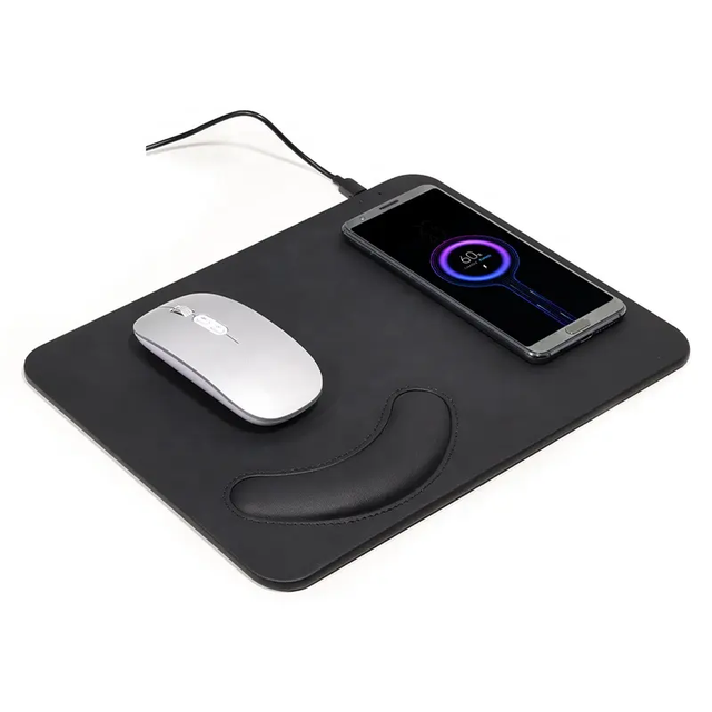 2-in-1 Custom Printed 15W Desk Mat Fast Charging Wireless Charger Mouse Pad Durable Rubber Material for Phone Promotional Offer
