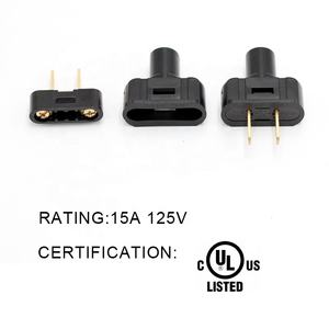 美国标准15A 125V 2针L型黑色电线美国电源插头 - Product Image 3