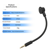 Pengganti Mic Boom untuk Headset Gaming Sony INZONE H6 H9 17cm Lengan Mikrofon Satu Sisi Tahan Tekuk Warna Hitam