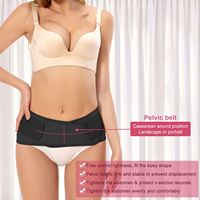 Ceinture de maintien post-partum 3-en-1 et ceinture pelvienne, gaine amincissante élastique en polyester, tailles M-XL, pour la récupération féminine, marque OEM