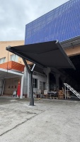 Auvent automatique à cassette intégrale rétractable pour fenêtre extérieure avec manivelle et support en Y autoportant