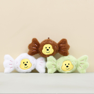 Toptan sevimli şeker maymun peluş kolye anahtarlıklar özel yumuşak oyuncak heykelcik bebek naylon promosyon hediye için dolması hayvan örgü - Product Image 2