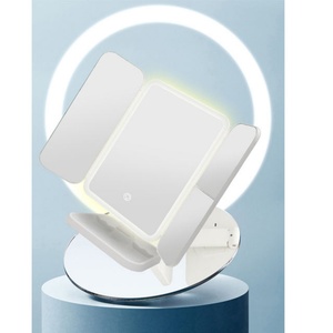 Espejo Cosmético LED de Moda, Espejo de Maquillaje Plegable de 3 Pliegues, Espejo de Aumento 2X/3X con Luces LED, Batería Recargable - Product Image 2