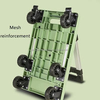 Chariot utilitaire pliable en aluminium à quatre roues, chariot à plateau extensible, léger et portable, OEM, pour la maison, le bureau, l'usine, le supermarché
