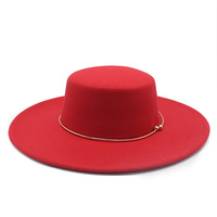 Nouveauté Chapeau Fedora unisexe à large bord en feutre avec accent minimaliste en cercle doré Prêt pour le travail et les activités de plein air