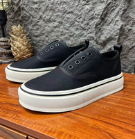 Chaussures en toile à enfiler pour hommes, très vendues, à prix abordable, confortables, noires, style marche, respirantes, décontractées, personnalisables