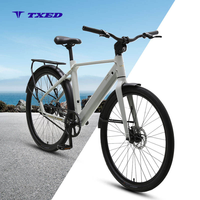 Bicicleta Eléctrica Urbana TXED 36V 250W sin Escobillas, Batería de Litio de 9.8Ah, Freno de Disco Hidráulico, Una Velocidad, 700C, PAS