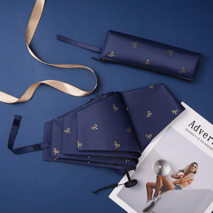 Parapluie pliant en trois sections Princesse Anna, en fibre de carbone, protection solaire, ouverture manuelle, léger, double usage, soleil et pluie - Product Image 3