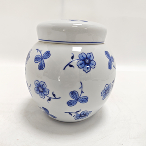 Urne funéraire en céramique bleue <span class=keywords><strong>et</strong></span> blanche personnalisée OEM en gros avec motif souris <span class=keywords><strong>et</strong></span> <span class=keywords><strong>blé</strong></span>, pot commémoratif pour cendres de petits animaux de compagnie - Product Image 3