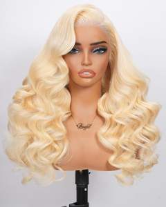 Pelucas de Cabello Humano con Frente de Encaje 613, Densidad 250, Peluca de Encaje HD, Peluca Rubia 613, 100% Cabello Humano Pre-Depilado, Sin Enredos, Sin Caída - Product Image 1