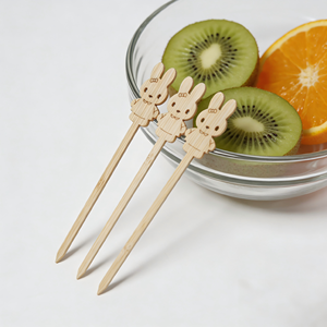 Spiedini di bambù intagliati dal design accattivante, adatti ai bambini, lunghezza universale 12 cm, bastoncini di bambù monouso <span class=keywords><strong>per</strong></span> snack di benvenuto in hotel - Product Image 6