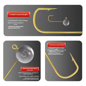 Tête Micro Plomb Crochets Barbelés Petite Porte Dorée Pointe Verte Tête Noire Pierre Neuf Public Tilapia Sunfish Bande Blanche Leurre pour <span class=keywords><strong>Carpe</strong></span> - Product Image 5