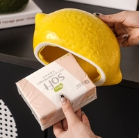 Kreative Zitronen-Keramik Papierhandtuchbox - Nordisches Design - Wohnzimmer Handtuchaufbewahrungsbox - Umzugsgeschenk