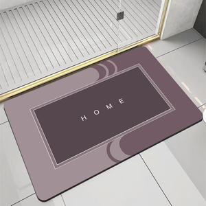 Alfombra de baño de tierra diatomeas, rectangular, gris, diseño minimalista, absorbente, de secado rápido, para baño - Product Image 5
