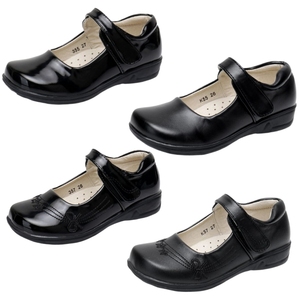 Zapatos para Niñas, Color Negro Puro, para Niñas Pequeñas y Grandes, para la Escuela Primaria, para Actuaciones, Etiqueta, Primavera y Otoño, Zapatos de Princesa - Product Image 1
