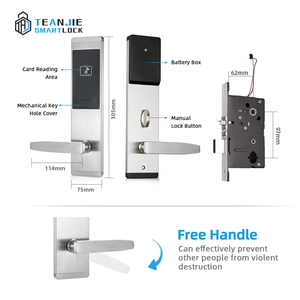 Cerraduras de puerta de mortaja de acero electrónicas <span class=keywords><strong>OEM</strong></span> con WiFi para servicio de fábrica de hoteles utiliza tarjetas magnéticas - Product Image 4