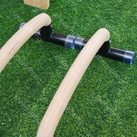 Barre de poussée personnalisée Parallettes en bois composite et acier Poignées de barre de poussée en bois et acier Supports de poussée en bois