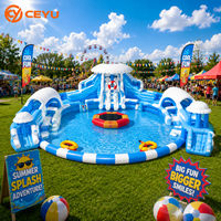 Ceyu Parc aquatique gonflable commercial pour carnaval, piscine circulaire, toboggan Snowcap, structure gonflable, divertissement pour enfants et adultes, location pour foire estivale, vente en gros