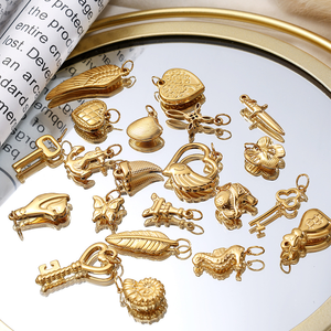 Abalorios de iconos de doble cara con elementos dorados eternos para niños, para fabricación de joyas DIY, de acero inoxidable chapado en oro PVD de 18K, temática marítima - Product Image 6