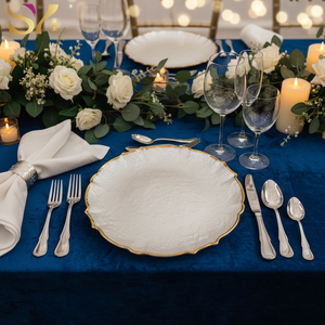 Sottopiatti in Vetro da 13 Pollici con <span class=keywords><strong>Bordo</strong></span> Floreale Elegante, Finitura Martellata e <span class=keywords><strong>Bordo</strong></span> Dorato, Eco-Friendly, per Decorazioni da Tavola per Matrimoni ed Eventi - Product Image 2