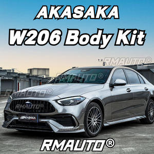 W206 Front Bumper <b>Splitter</b> Cover Lip Side Skirt Rear Spoiler Racing Grill Body Kit for Mercedes Benz C Class W206 2022-2023 - Product Image 4