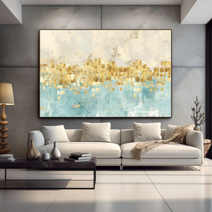 Arte Abstracto Amarillo Pintado a Mano, Cuadro Enmarcado, Lienzo Grande, Pintura al Óleo, Decoración de Interiores para el Hogar, Regalo para la Inauguración de una Casa y Sala de Estar - Product Image 4