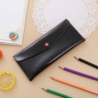 Vente en gros Organisateur de porte-monnaie en plastique rose pailleté personnalisé Portefeuille transparent Sac de rangement pour enveloppe de monnaie Pochette d'argent en PVC