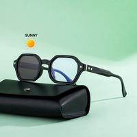 Lunettes de soleil photochromiques carrées personnalisées avec logo rétro Partagas, protection UV400, pour femmes, hommes, unisexe
