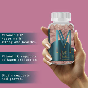 Gummies pour cheveux, peau et ongles, soutient la santé, vitamines à la biotine pour femmes et hommes, favorise une croissance des cheveux plus rapide, des ongles plus forts, une peau saine - Product Image 2