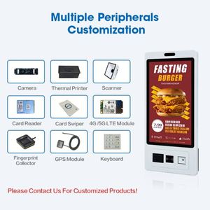 Touchwo 15.6 21.5 24 32 inch nhà hàng Màn hình cảm ứng tự dịch vụ kiosk tự động đặt hàng máy Android kiosk - Product Image 5