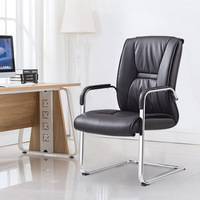 Chaise de bureau exécutive ergonomique en cuir Kilosit KL07 avec hauteur réglable et base à patins - Noir