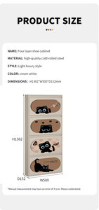 <span class=keywords><strong>Casier</strong></span> à <span class=keywords><strong>chaussures</strong></span> spacieux à panneaux rabattables, motif de dessin animé adorable personnalisé et style moderne et simple, étagère à <span class=keywords><strong>chaussures</strong></span> en métal pour la maison et la zone de séjour - Product Image 5