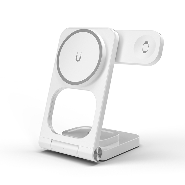 3-in-1 Folding Magnetic Charging Dock with Fast Charging for iPhone 17/16/15/14/13/12 Smart Watch Earphone Via Type-C