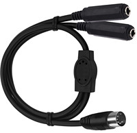 MIDI 5Pin mâle vers double DC 6.35mm 1/4 "TS/TRS femelle adaptateur DIN5P câble Audio appareils stéréo avec connecteurs Din 5 1m