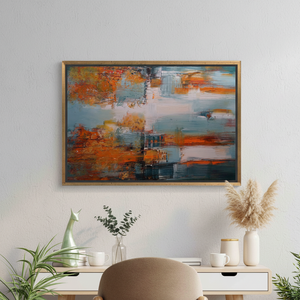 Autumn Landscape Printed <b>Canvas</b>: Modern Abstract Wall Art Decor,GOLD <b>FRAMED</b> <b>CANVAS</b> - Product Image 3