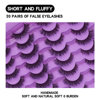 20 Paires de Cils Touffus 3D 5D, Extensions de Cils Faux Vison Naturel Long de 25 mm Faites à la Main en Vrac pour Maquillage, Modèles en Boîte