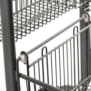 लोकप्रिय फैक्टरी सुपरमार्केट की दुकान मॉल बिक्री ट्राली डबल टोकरी खरीदारी की टोकरी के लिए अनुकूलित डिजाइन