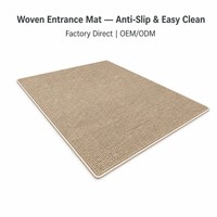 Tapis d'entrée en sisal tissé robuste, grand format, minimaliste, en fibres naturelles durables, pour buanderie et couloir