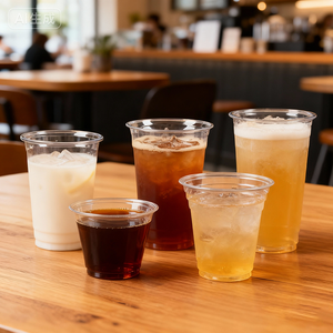 Gobelets en plastique PET transparents de qualité alimentaire, style moderne, jetables, personnalisables, 12 oz et 16 oz, avec logo personnalisé pour café, jus et boissons - Product Image 5