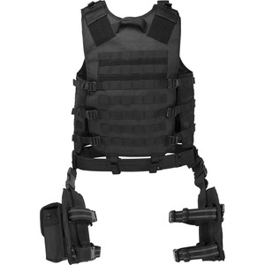 OEM ODM سترة تكتيكية مقاومة للماء مقاس واحد سوداء محملة سترة تكتيكية وحقيبة الساق - Product Image 2