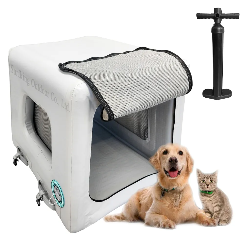 Surfking nouveau Portable chien chenil Cages pour animaux de compagnie Housesdog chenil gonflable chien chenil pour extérieur et caisse de voyage