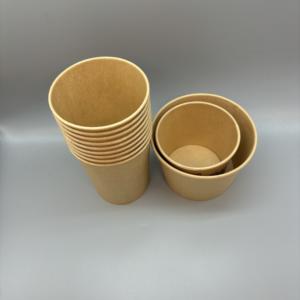 Contenant jetable personnalisé en papier kraft double paroi, écologique et étanche, pour porridge et plats à emporter - Product Image 2