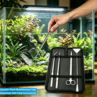 Kit d'entretien d'aquarium en acier inoxydable : pinces, ciseaux, pelle à sable, grattoir à algues, outils de taille pour plantes aquatiques