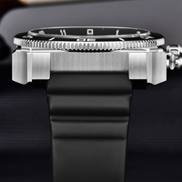 Montre de plongée LIGE FN1812 Sapphire 100M résistante à l'eau 49mm pour hommes 8215 automatique mécanique lumineuse en acier avec lunette rotative + boîte cadeau