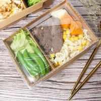 Boîte à lunch en kraft jetable et recyclable personnalisée avec couvercle pour les chips et les en-cas