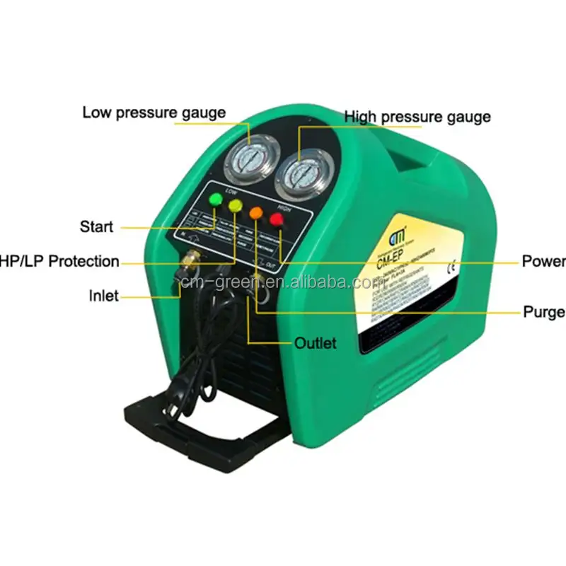Pequena máquina portátil de recuperação r32 r410a 1hp, unidade de recuperação do refrigerante do gás reclaim para carro ar condicionado