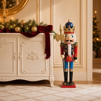 Casse-noix en bois rétro classique de 80 cm, pièce décorative, décoration festive, artisanat pour vitrine ou table de maison